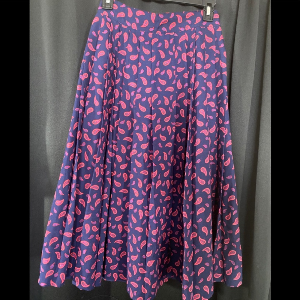 Vintage pleated print skirt